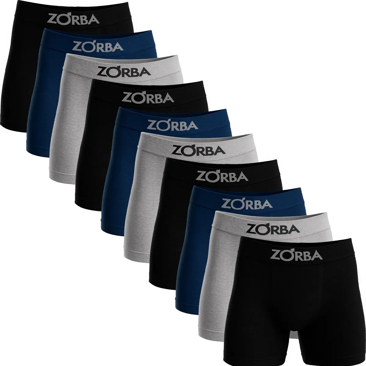 Kit 10 Cuecas Zorba Boxer — todas as cores